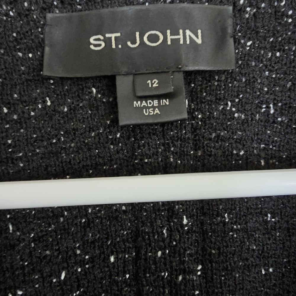 St.John Caviar Jacket Off-White/Black Size 12 - Picture 3 of 9